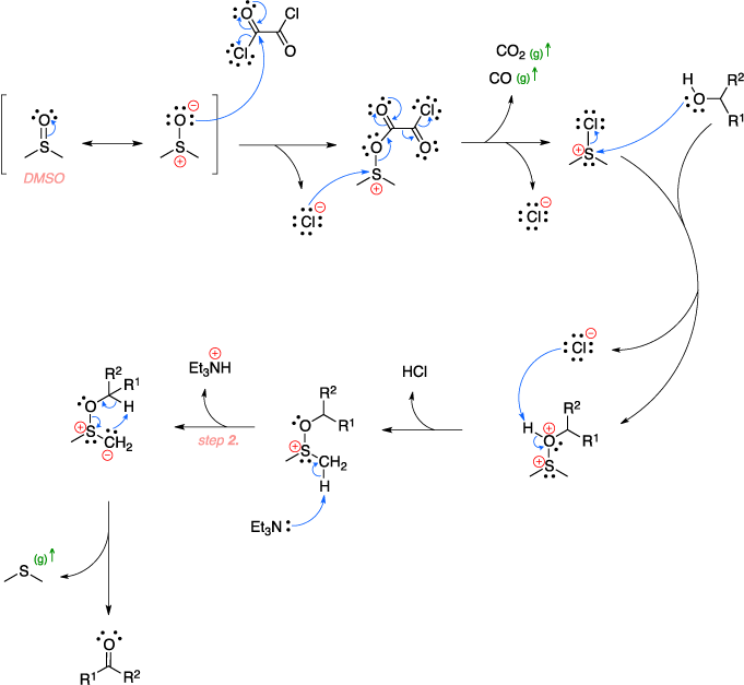 Mechanism of the Swern oxidation.